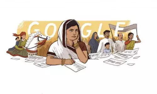 क्रांतिकारी कवयित्री सुभद्रा कुमारी चौहान यांना गुगलची डूडलद्वारे मानवंदना...