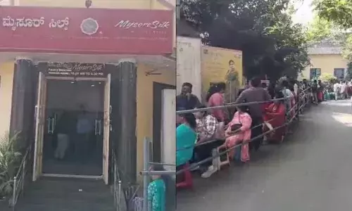 अस्सल मैसूर सिल्कसाठी महिलांची पहाटे ४ वाजल्यापासून झुंबड