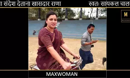 स्वतः सायकल चालवत पर्यावरण संवर्धनाचा संदेश देताना खासदार राणा