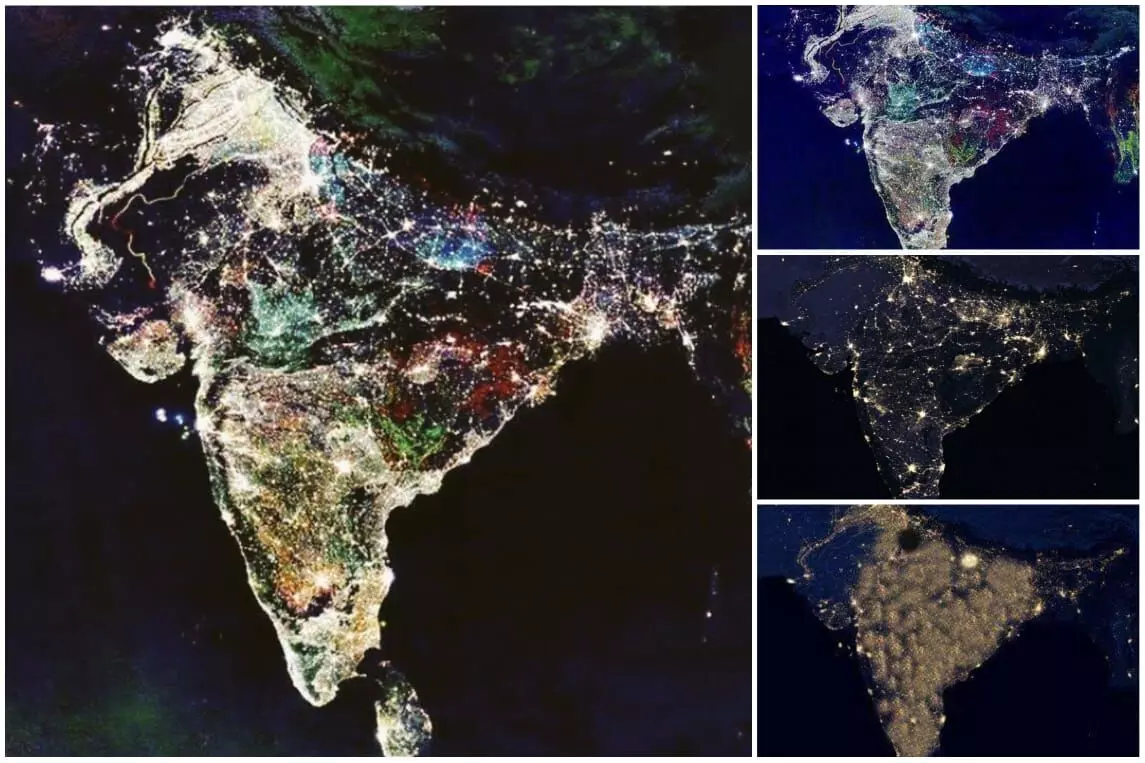 Fact Check: अवकाशातून दिवे लागलेला भारत खरचं असा दिसतो?
